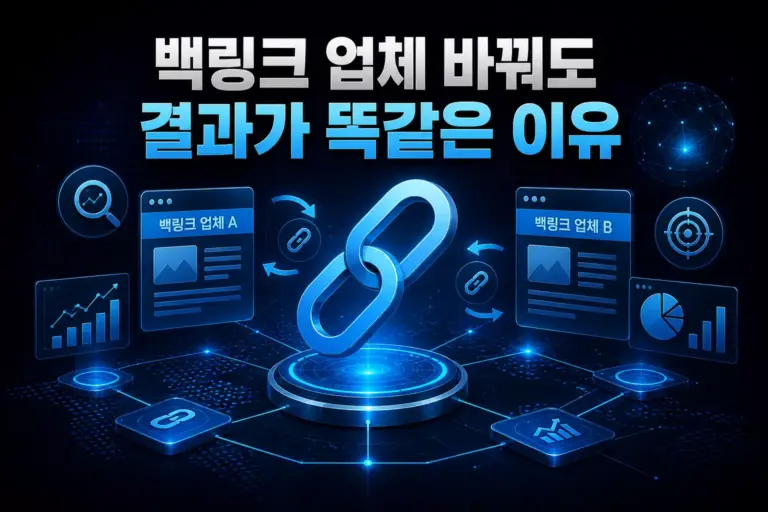 백링크 업체 바꿔도 결과가 똑같은 3가지 이유